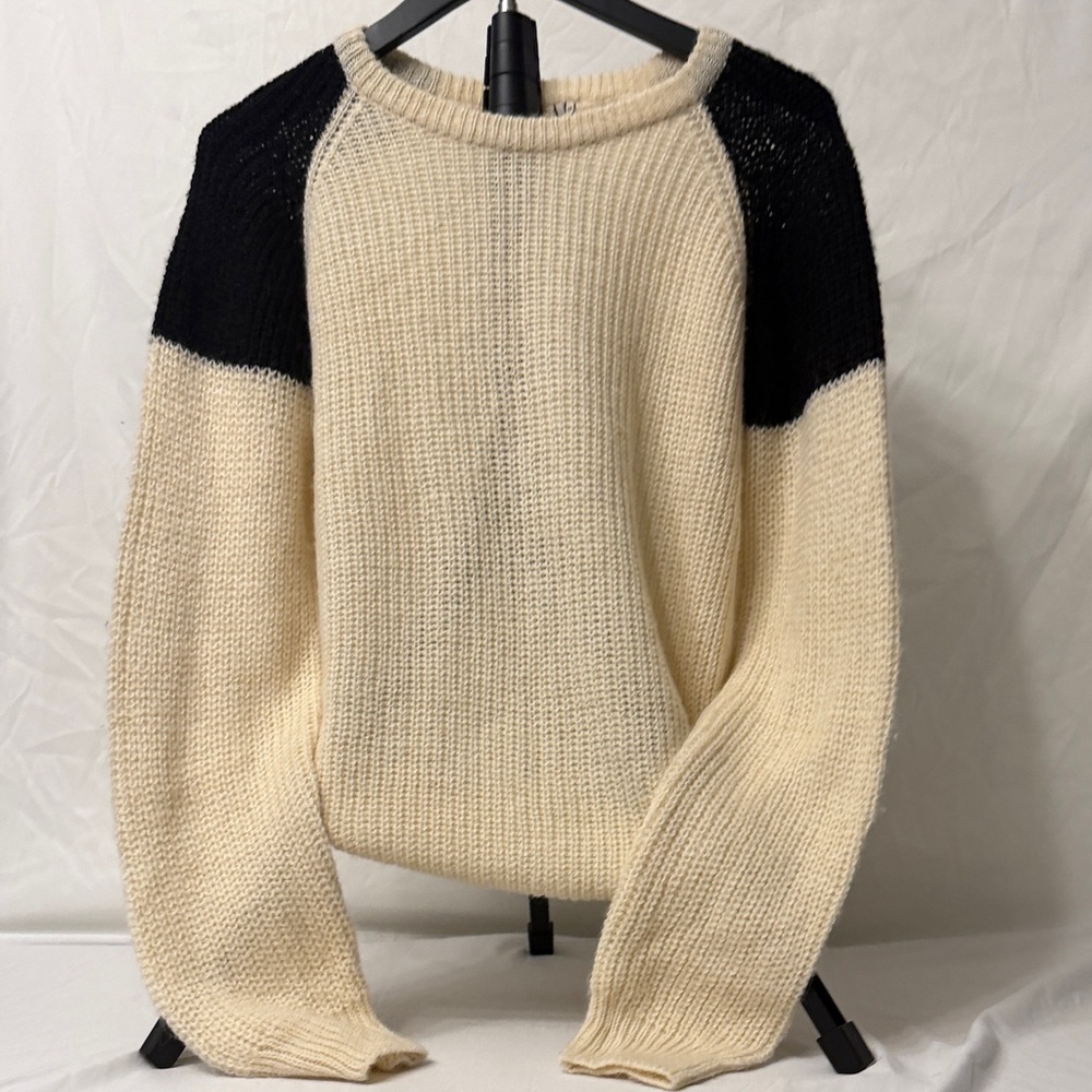 IRO Black and Cream Crew Neck Sweater